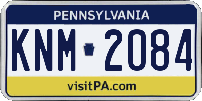 PA license plate KNM2084