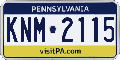 PA license plate KNM2115