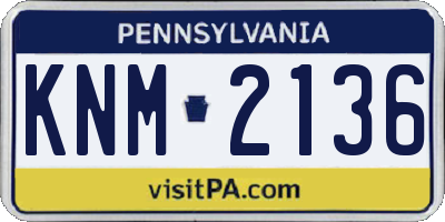 PA license plate KNM2136