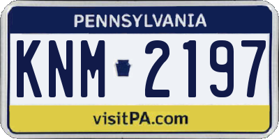 PA license plate KNM2197