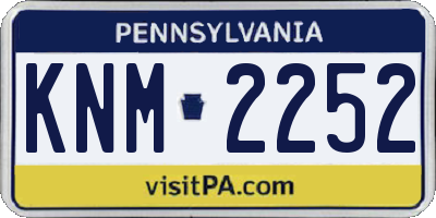 PA license plate KNM2252