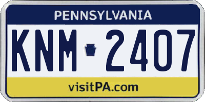 PA license plate KNM2407