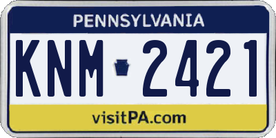 PA license plate KNM2421