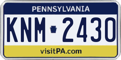 PA license plate KNM2430
