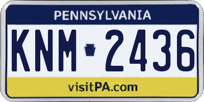 PA license plate KNM2436