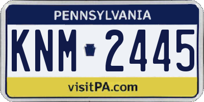 PA license plate KNM2445