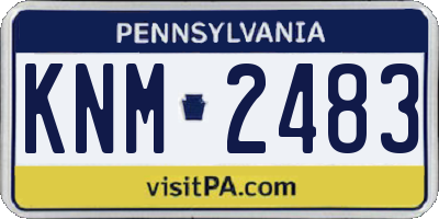 PA license plate KNM2483