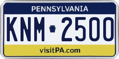 PA license plate KNM2500