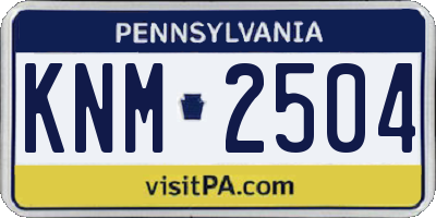 PA license plate KNM2504