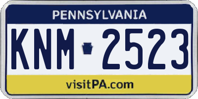 PA license plate KNM2523