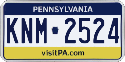 PA license plate KNM2524