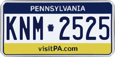 PA license plate KNM2525