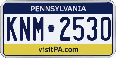 PA license plate KNM2530