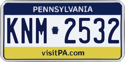 PA license plate KNM2532