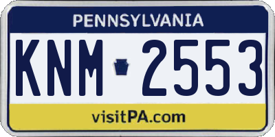 PA license plate KNM2553