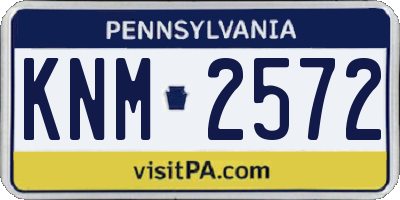 PA license plate KNM2572