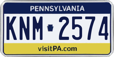 PA license plate KNM2574