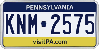 PA license plate KNM2575