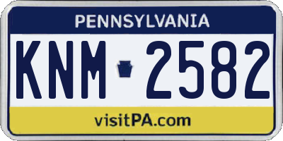 PA license plate KNM2582