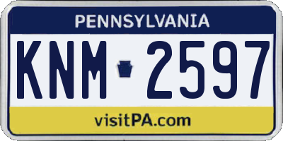 PA license plate KNM2597