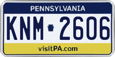 PA license plate KNM2606