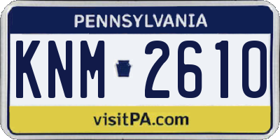 PA license plate KNM2610