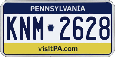 PA license plate KNM2628