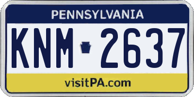 PA license plate KNM2637