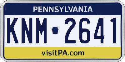 PA license plate KNM2641