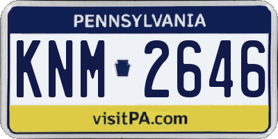 PA license plate KNM2646