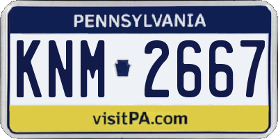 PA license plate KNM2667