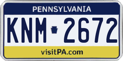 PA license plate KNM2672