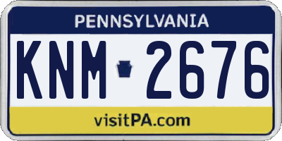 PA license plate KNM2676