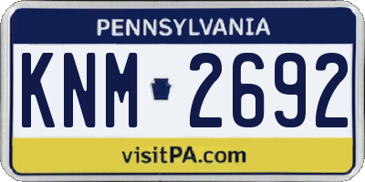 PA license plate KNM2692