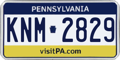 PA license plate KNM2829