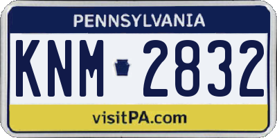 PA license plate KNM2832