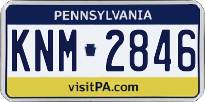 PA license plate KNM2846