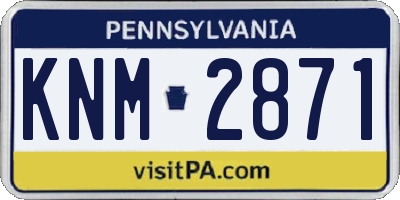 PA license plate KNM2871