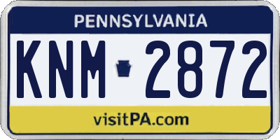 PA license plate KNM2872