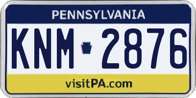 PA license plate KNM2876