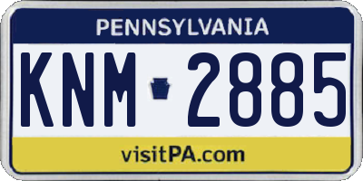 PA license plate KNM2885