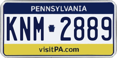 PA license plate KNM2889