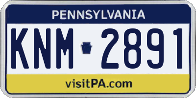 PA license plate KNM2891