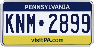 PA license plate KNM2899