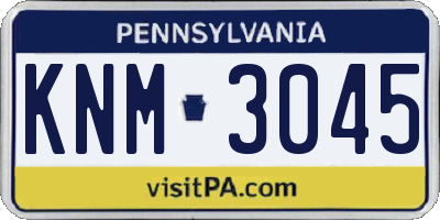 PA license plate KNM3045