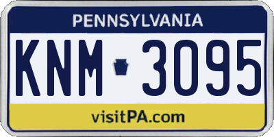 PA license plate KNM3095