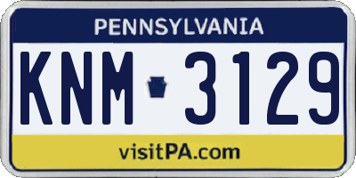 PA license plate KNM3129