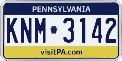 PA license plate KNM3142