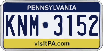 PA license plate KNM3152