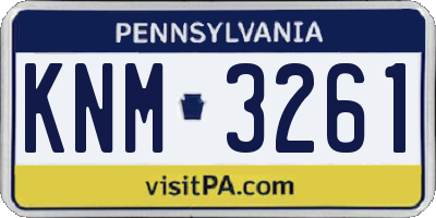 PA license plate KNM3261